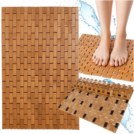 Bamboo Anti-Slip Bath Mat, Eco-Friendly 24""x16""