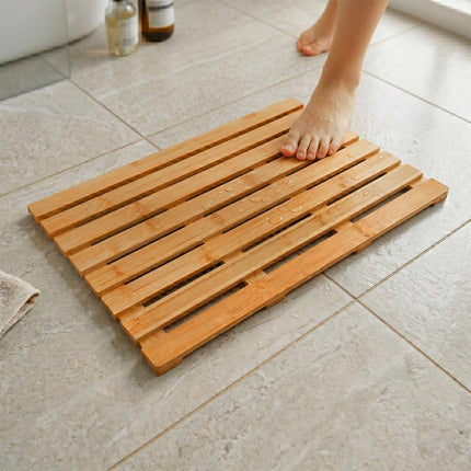 Bamboo Bath Mat – Non-Slip, Shower Bath Sauna