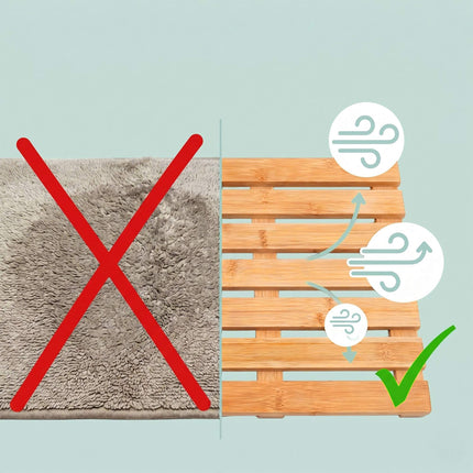 Bamboo Bath Mat – Non-Slip, Shower Bath Sauna