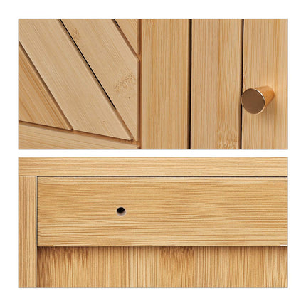 Bamboo Bathroom Cabinet with Adjustable Shelves