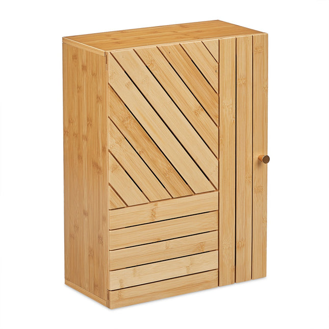 Bamboo Bathroom Cabinet with Adjustable Shelves