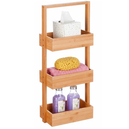 Bamboo Bathroom Shelf, 3-Tier Freestanding Storage