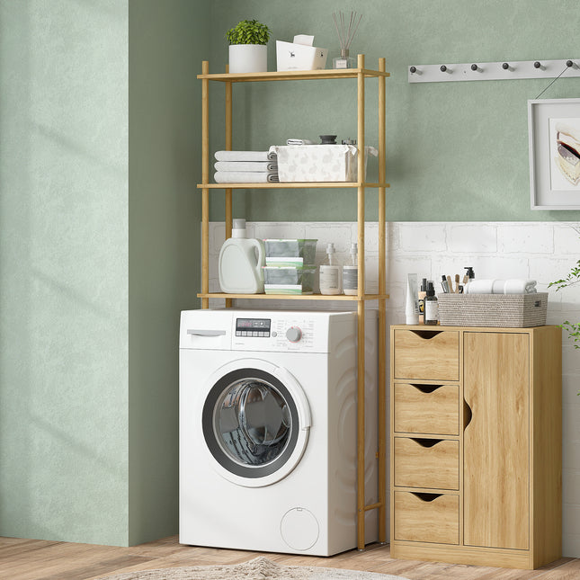 Bamboo Bathroom Shelf, 3-Tier Over-Toilet Organizer