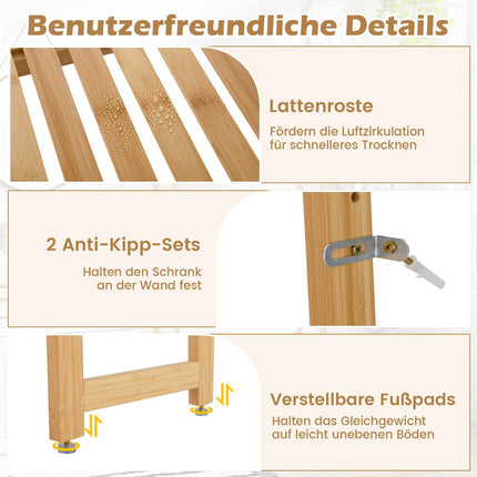 Bamboo Bathroom Shelf – 3-Tier Over-Toilet Storage Unit