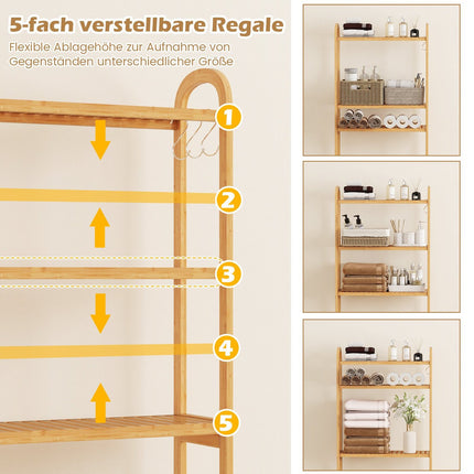 Bamboo Bathroom Shelf – 3-Tier Over-Toilet Storage Unit