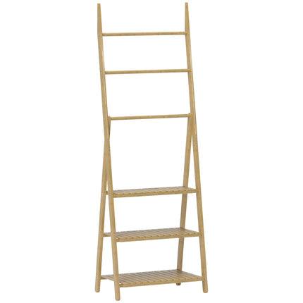 Bamboo Bathroom Shelf with 3 Tiers and Towel Holders