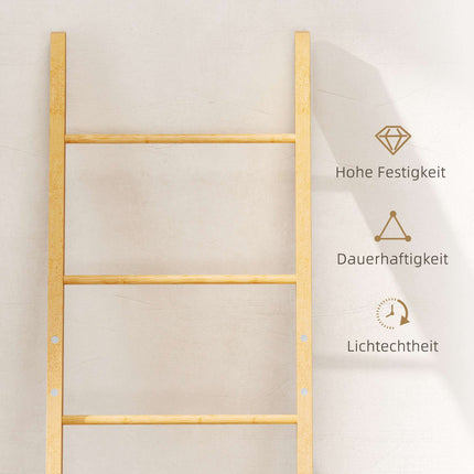 Bamboo Bathroom Shelf with 3 Towel Bars & 48L Laundry Basket