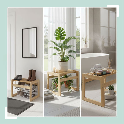 Bamboo Bathroom Stool – Seating & Storage Solution