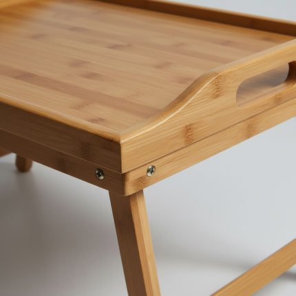 Bamboo Bed Tray with Foldable Legs and Side Handles