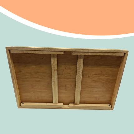 Bamboo Bed Tray with Foldable Legs and Side Handles
