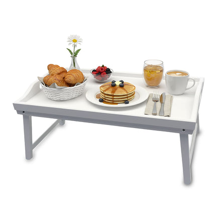 Bamboo Bed Tray with Foldable Legs and Side Handles