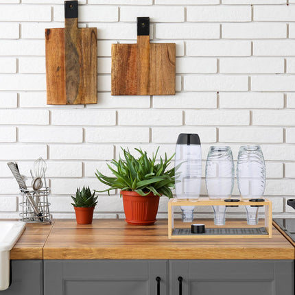 Bamboo Bottle Drying Rack for 3 Bottles