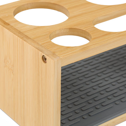 Bamboo Bottle Drying Rack for 3 Bottles