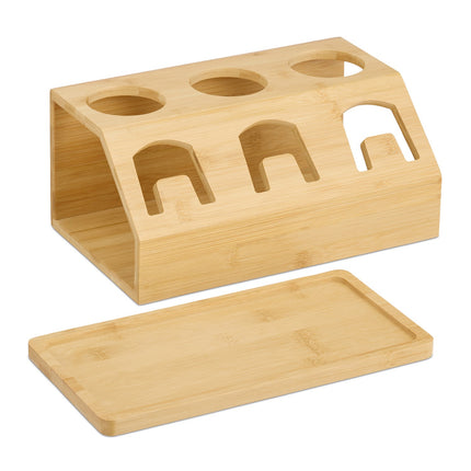 Bamboo Bottle Drying Rack for 3 Bottles