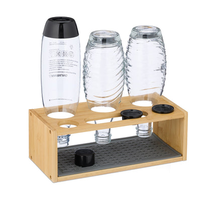 Bamboo Bottle Drying Rack for 3 Bottles