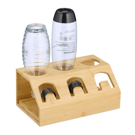 Bamboo Bottle Drying Rack for 3 Bottles