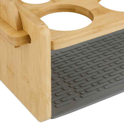 Bamboo Bottle Drying Rack for 4 Bottles