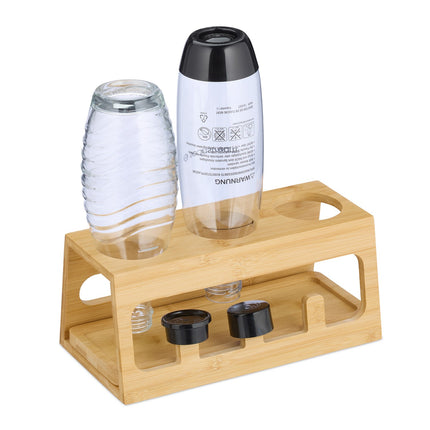 Bamboo Bottle Drying Rack with Drip Tray, 3 Slots