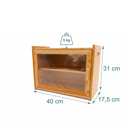 Bamboo Bread Bin, 2-Tier with Window