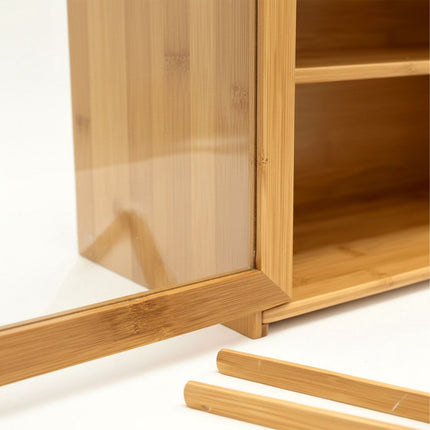 Bamboo Bread Bin, 2-Tier with Window