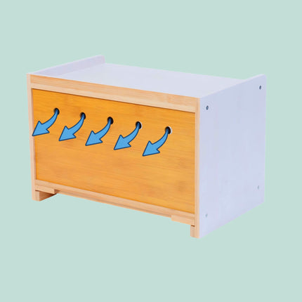 Bamboo Bread Bin With Cutting Board, Large Window