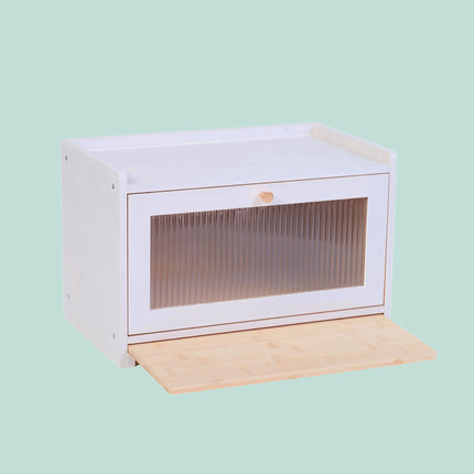 Bamboo Bread Bin With Cutting Board, Large Window