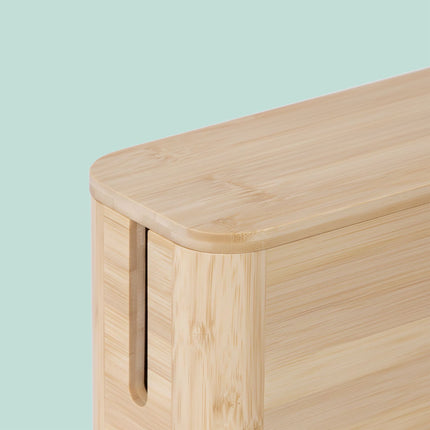 Bamboo Cable Box with Magnetic Lid – Fits 6-Socket Lead
