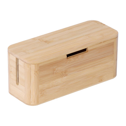 Bamboo Cable Box with Magnetic Lid – Fits 6-Socket Lead