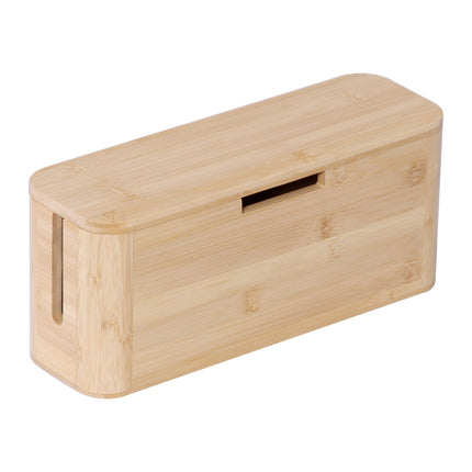 Bamboo Cable Box with Magnetic Lid – Organize & Protect
