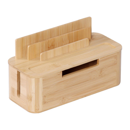 Bamboo Cable Box with Phone Holder – Organize & Charge