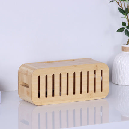 Bamboo Cable Box with Phone Holder – Organize & Charge
