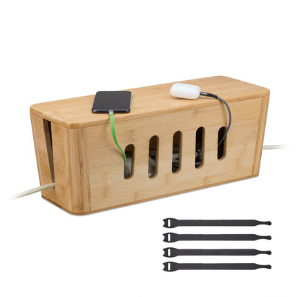 Bamboo Cable Management Box for Power Strips