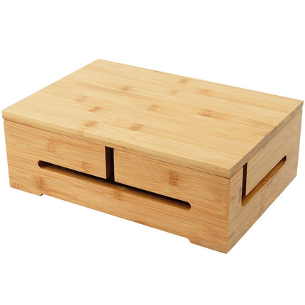 Bamboo Cable Storage Box with Lid – Cable Management