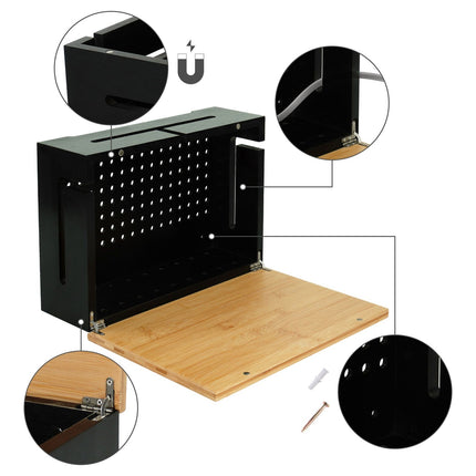 Bamboo Cable Storage Box with Lid – Conceals Power Strips