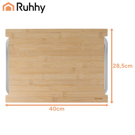 Bamboo Chopping Board with 2 Pull-Out Containers