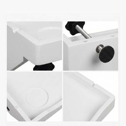 Bamboo Clamp-On Bedside Shelf with Cup Holder – White