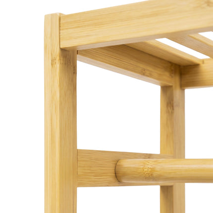 Bamboo Clothes Rack with 4 Shelves, Natural Finish