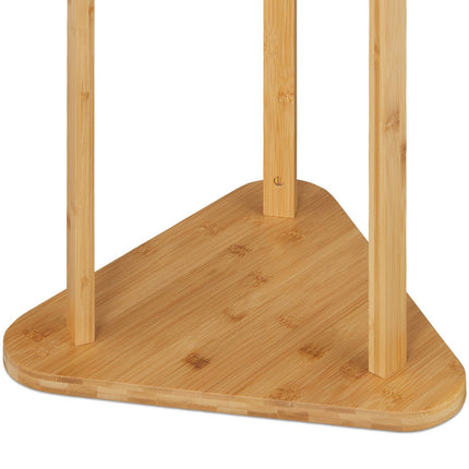 Bamboo Coat Rack with 9 Hooks and 2 Shelves
