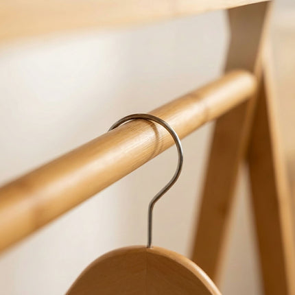 Bamboo Coat Rack with Shelves, Natural Finish