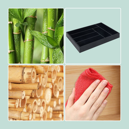 Bamboo Cutlery Tray – 6 Compartments, Drawer Organizer