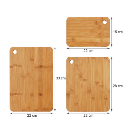 Bamboo Cutting Board Set – 3 Piece, Versatile Kitchen Use