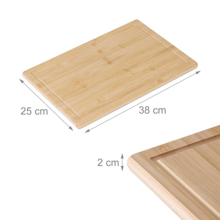 Bamboo Cutting Board with Juice Groove, Non-Slip Feet