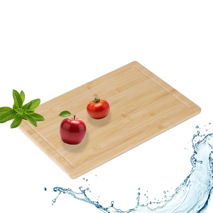 Bamboo Cutting Board with Juice Groove, Non-Slip Feet