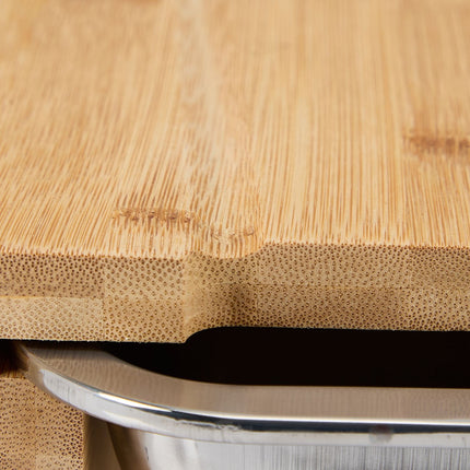 Bamboo Cutting Board with Juice Grooves and Trays