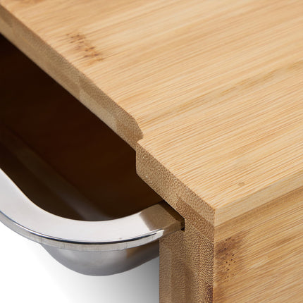 Bamboo Cutting Board with Juice Grooves and Trays