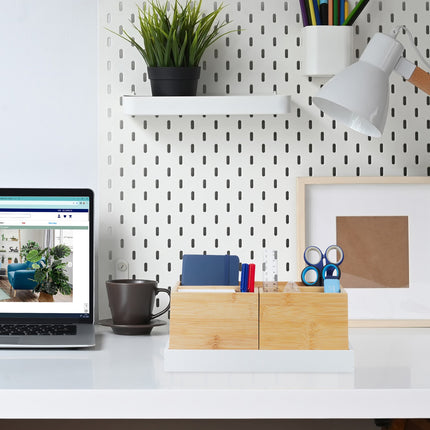 Bamboo Desk Organiser Set – 4 Pieces