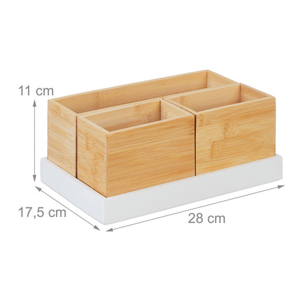 Bamboo Desk Organiser Set – 4 Pieces