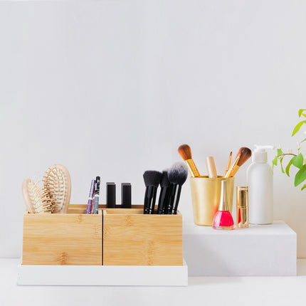 Bamboo Desk Organiser Set – 4 Pieces