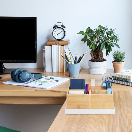 Bamboo Desk Organiser Set – 4 Pieces
