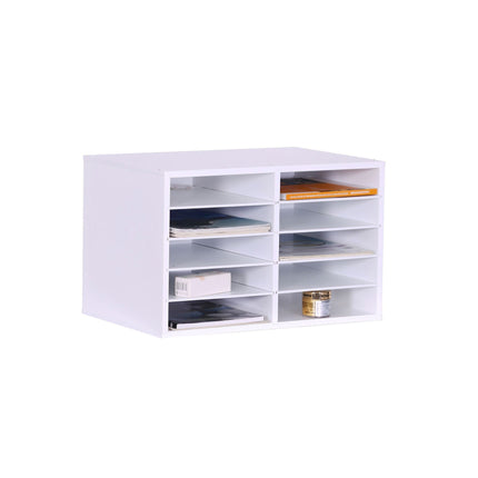Bamboo Desk Organizer, 10-Slot Document Holder